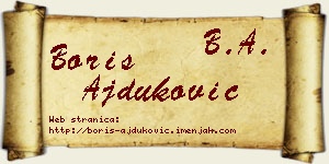 Boris Ajduković vizit kartica